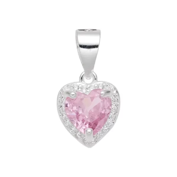 Producto - Dije corazon con piedritas 8mm rosa