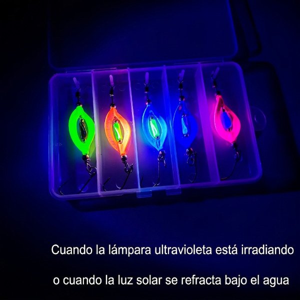 Producto - Señuelo Cuchara Spinner Caja x 5 unidades 3gr Brillantes Luz Solar Bajo Agua - 3