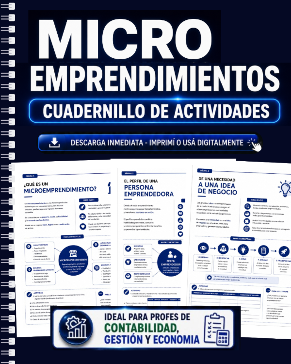 Producto - MICROEMPRENDIMIENTOS-CUADERNILLO DE ACTIVIDADES