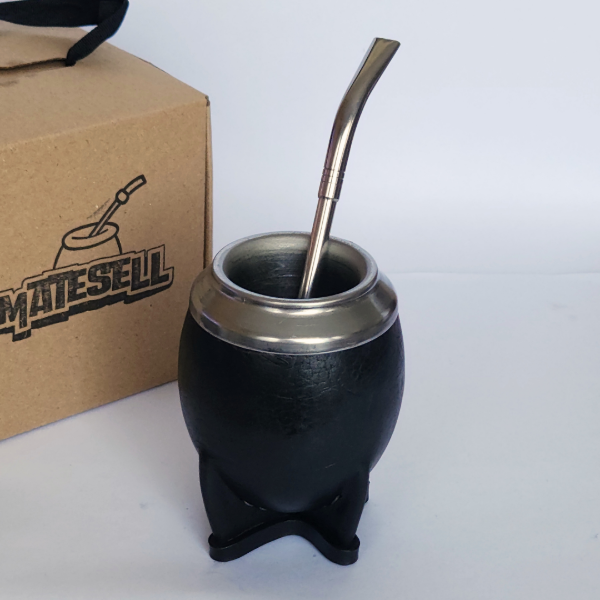 Producto - MATE TORPEDO INOX - Cuero negro