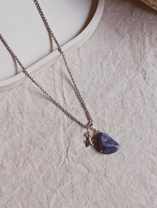 Producto - Collar sodalita - Acero quirúrgico