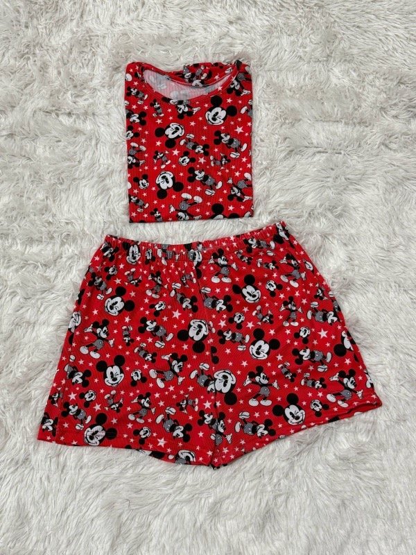 Producto - Pijama de morley PREMIUM corto + remera manga corta - Mickey