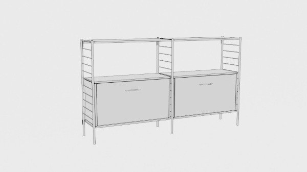 Producto - KIT 2 Cajones 2 Estantes 100x30x160cm