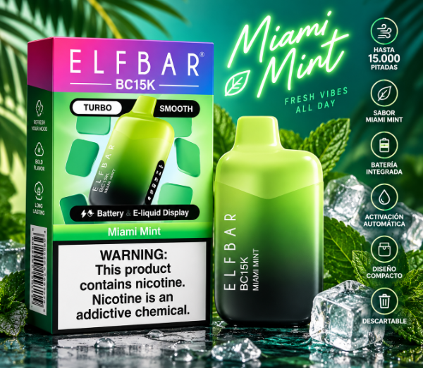 Producto - ELF BAR BC 15K - MIAMI MINT - 0