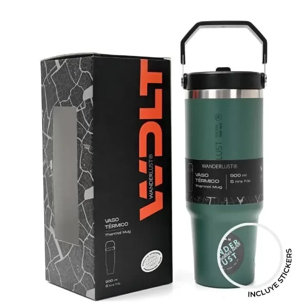 Producto - Vaso Térmico Wanderlust 900 ml - VERDE MILITAR - 1