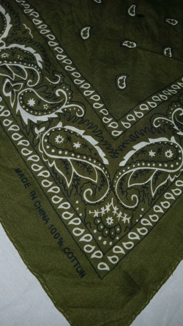 Producto - 70s Cotton green Paisley Rockabilly Bandana Handkerchief. - 1