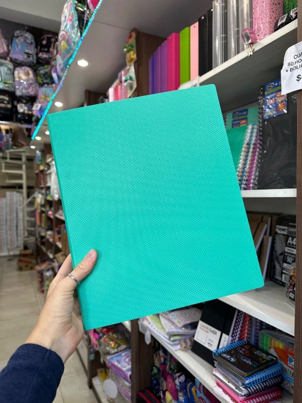 Producto - Carpeta Lomo Ancho A4 VERDE AGUA