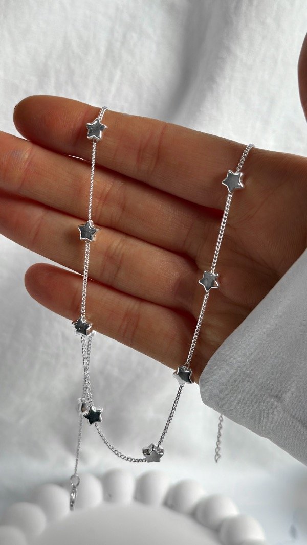 Producto - Collar estrellitas (acero blanco)