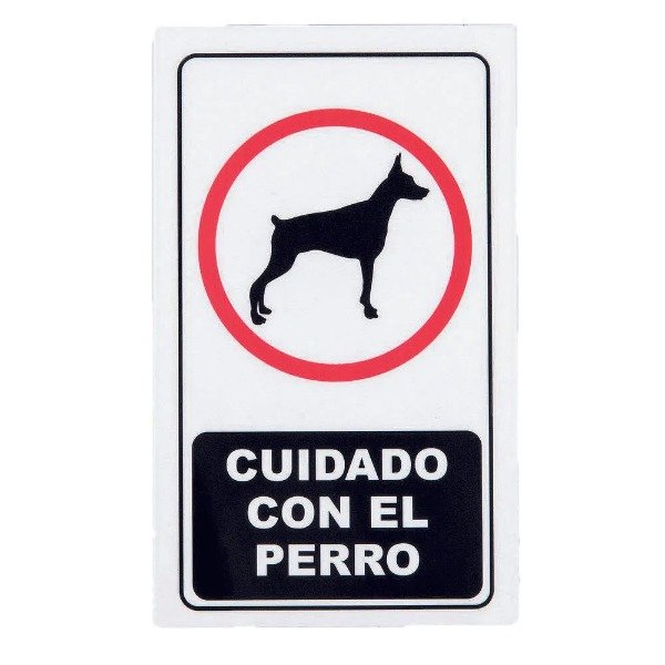 Producto - CARTEL SEÑAL.CUIDADO CON EL PERRO 15X25