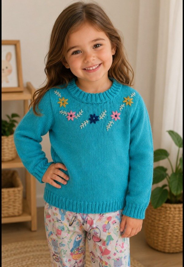 Producto - Sweater bordado OTOÑAL AQUA