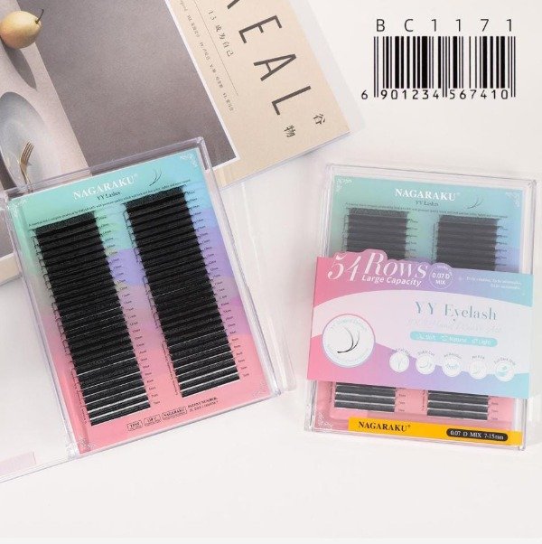 Producto - EXTENSIONES DE PESTAÑAS TECNOLOGICAS 54ROWS 2D YY NAGARAKU 0.07D MIX