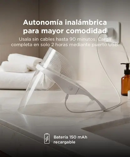 Producto - Mascara facial led traslucida -terapia fotodinámica -antiacné/rejuvenecimiento - - 3