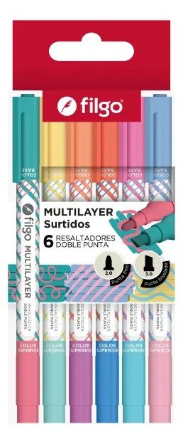 Producto - Resaltador Filgo Doble Punta X 6 Multilayer - 0