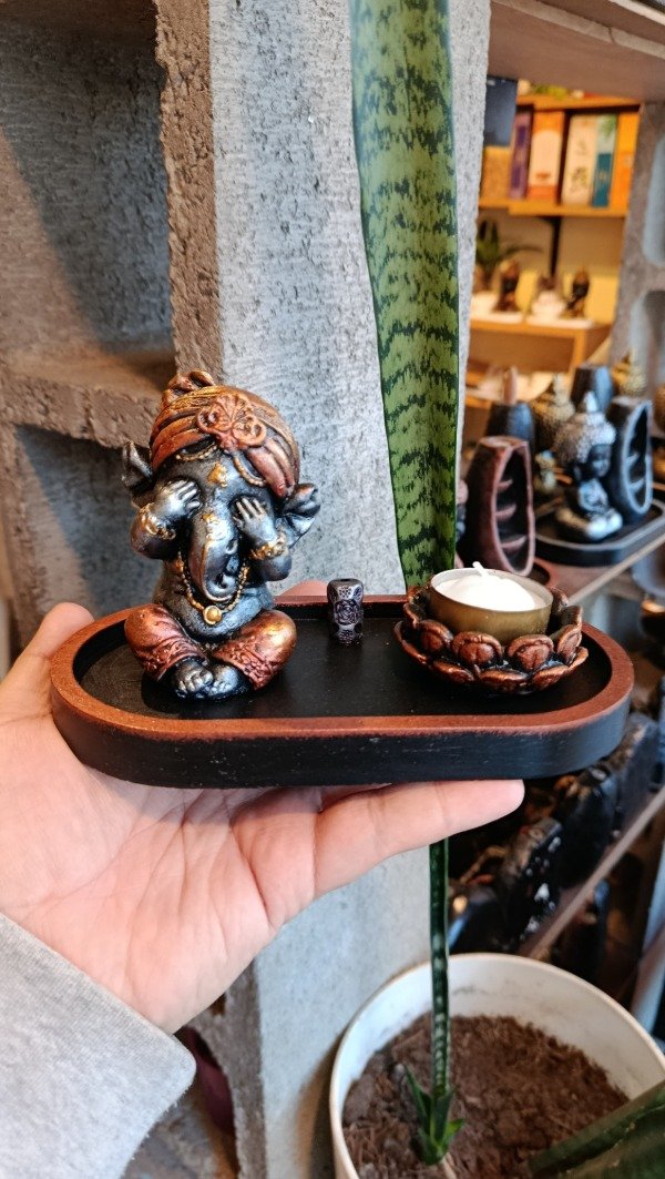 Producto - Porta Sahumerio - Porta Velita Ganesha "Ciego, Sordo, Mudo" - 1