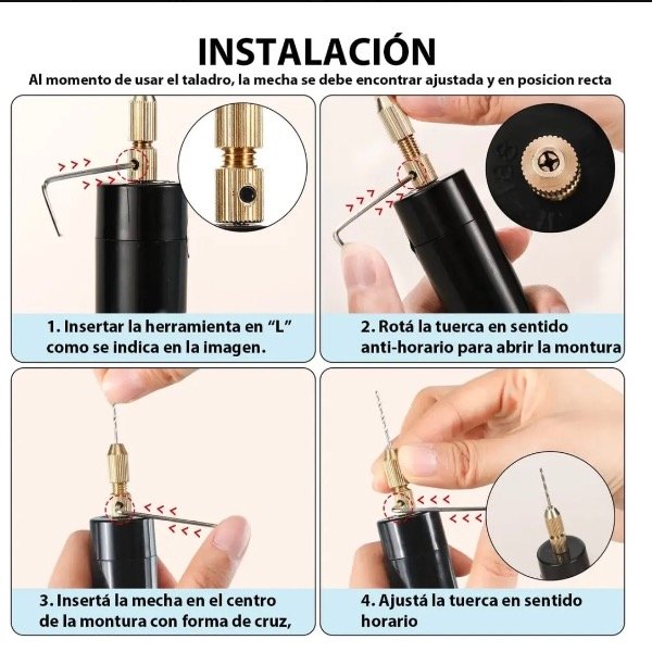 Producto - Kit Taladro Usb Eléctrico + Mecha Para Resina - 2