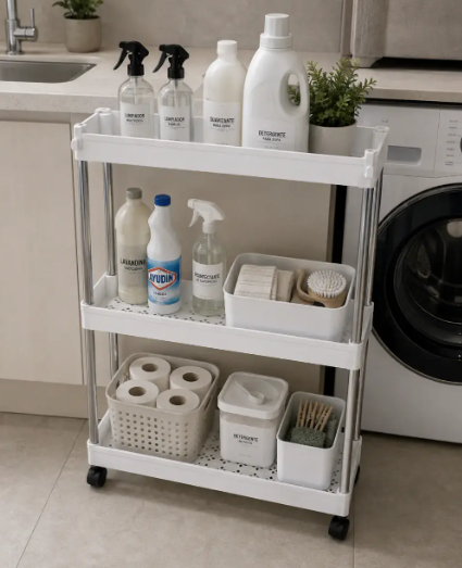 Producto - CARRO ORGANIZADOR CON RUEDAS 3 ESTANTES