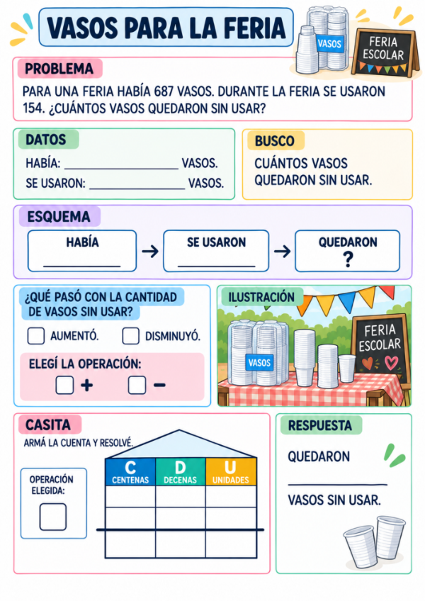 Producto - Problemas con Casitas: Sumas y Restas de 3 Cifras, Familias del 500 al 900 - 11