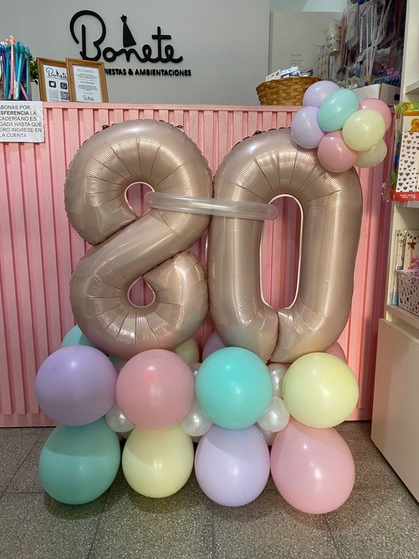 Producto - Bouquet de globos con 2 números (LEER PIE DE FOTO)