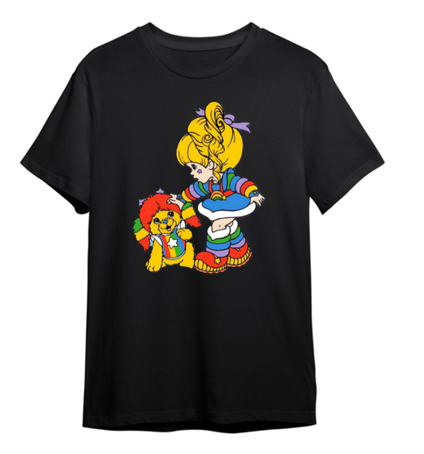 Producto - Remera Algodón Rainbow Brite Perrito Negra y Blanca