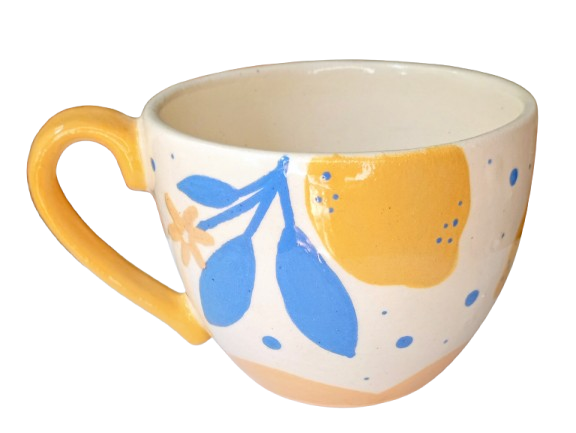 Producto - TAZA XL LIMONES Y FLORES