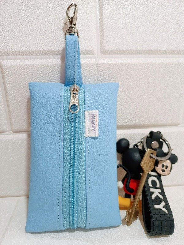 Producto - Porta Pañuelitos/Llaves Celeste