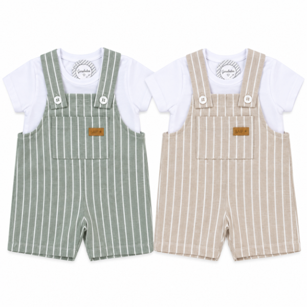 Producto - Jardinero rayado con remera