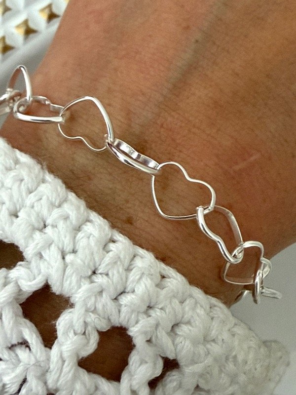 Producto - PB1130 Pulsera eslabones de corazón 18 cm