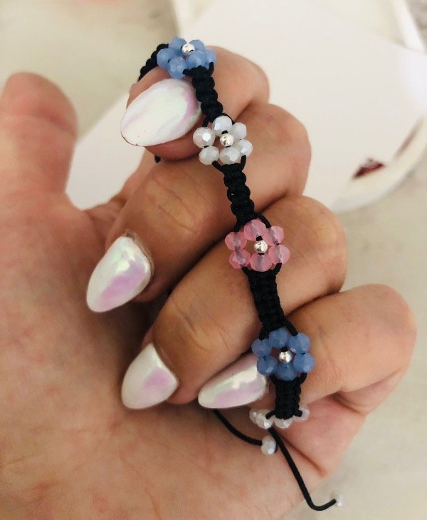 Producto - Tobillera Mix Florcitas multicolores Plata