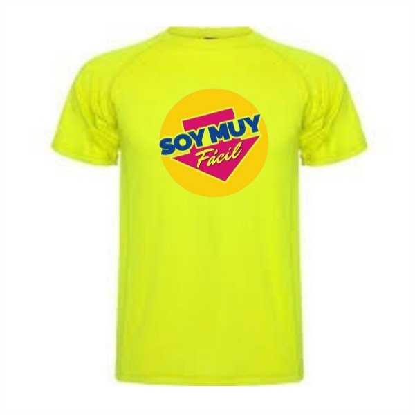 Producto - REMERA FLUOR AMARILLA SOY MUY FACIL