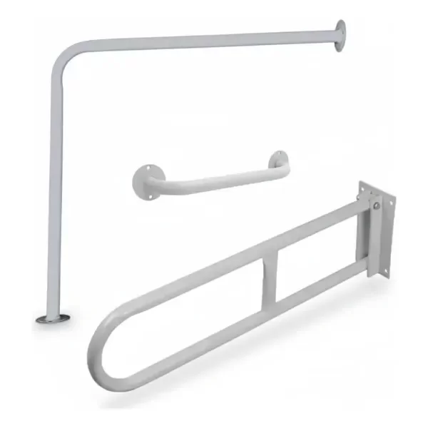Producto - Kit Seguridad Baño Barral Rebatible Agarradera Piso Pared L