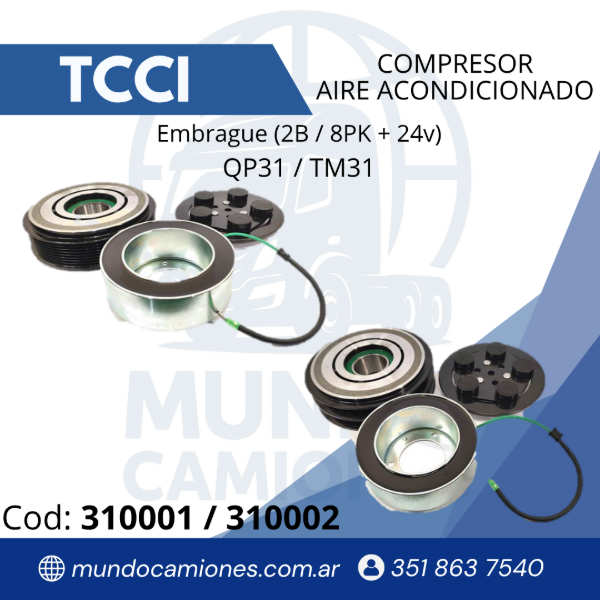 Producto - Embrague Compresor QP31-TM31 8PK+24V