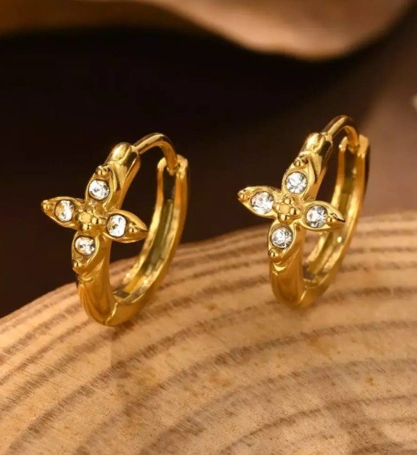 Producto - ARGOLLAS CLICK FLORI. ACERO DORADO