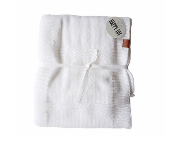 Producto - Manta Tejida - Celeste/Crudo