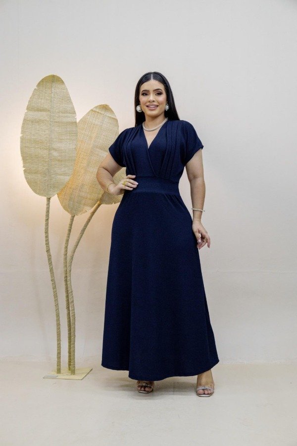 Producto - Vestido largo importado AZUL MARINO(Art. 322) Talle Unico (L/XL)