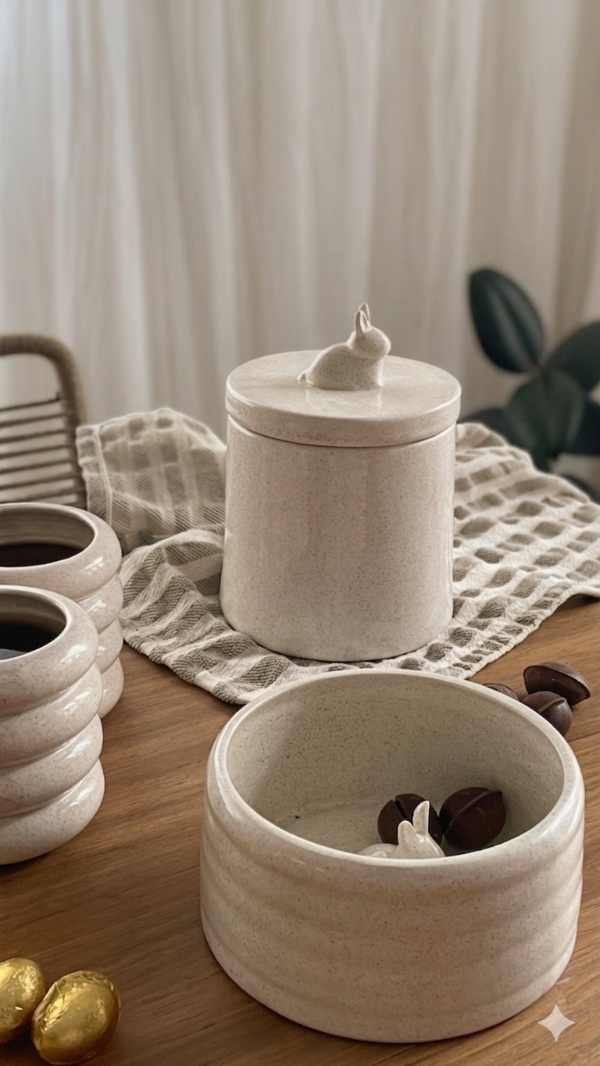 Producto - Set Pascuas Bruji - Frasco Conejo + Bowl Conejo