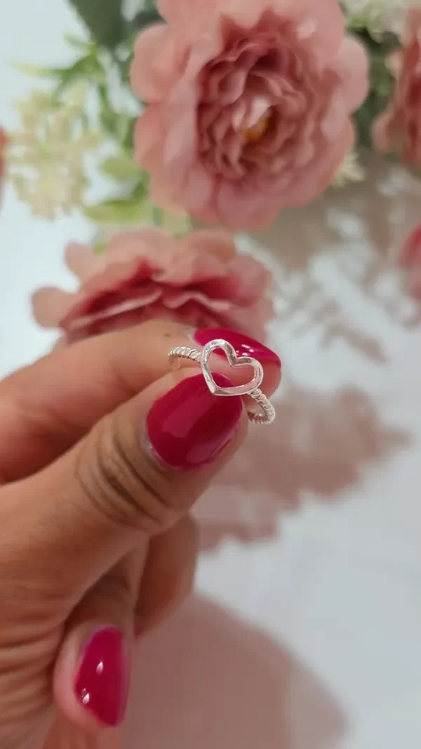 Producto - Anillo corazon calado liso  PL