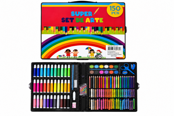 Producto - Set De Arte Valija 150 Pzas Crayones Fibras Acuarelas Y Mas