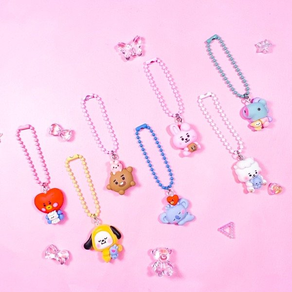Producto - BT21 dije con cadenita de colores