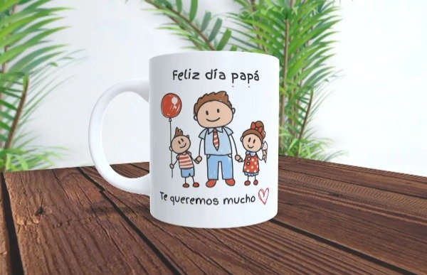 Producto - Taza - Dia del padre - Feliz dia papá. te queremos mucho