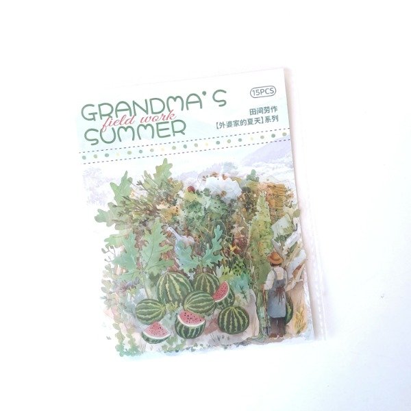 Producto - Set de 15 stickers transparentes - Grandma's Summer: Field Work