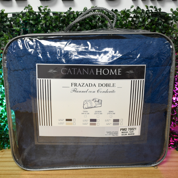 Producto - FRAZADA CATANA HOME FLANNEL C/CORDERITO TWIN 70021