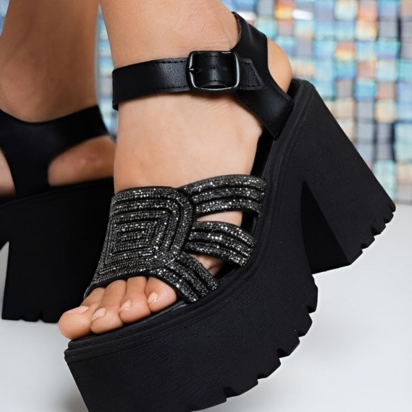 Producto - Sandalias con Taco y plataforma goma Shine