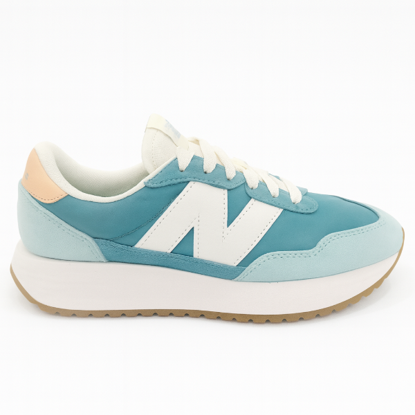 Producto - New Balance 237 azul claro y blanco,