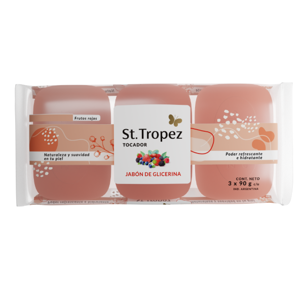 Producto - PACK x3u Jabon de Glicerina Frutos Rojos 90gr ST TROPEZ