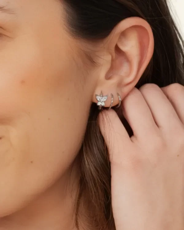 Producto - AROS ACERO MARIPOSA + CIRCONIA ELI (SALVE REGINA) - 1