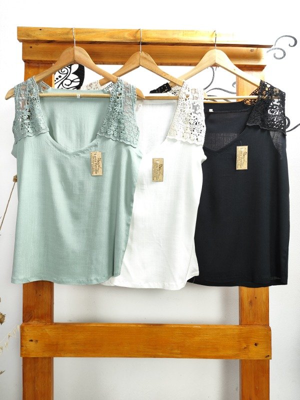 Producto - Musculosa ISABEL Lino elastizado