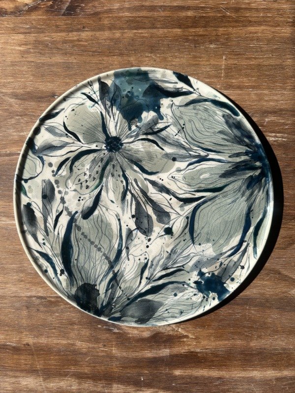 Producto - Plato flores azules