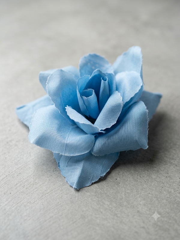 Producto - FLOR DE TELA CELESTE