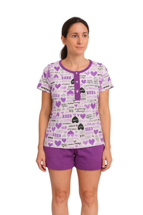 Producto - Pijama Dama Manga Corta c/Boton Algodon Verano