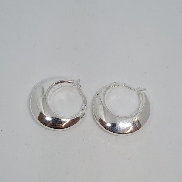 Producto - Aro plateado argolla hueca 30mm